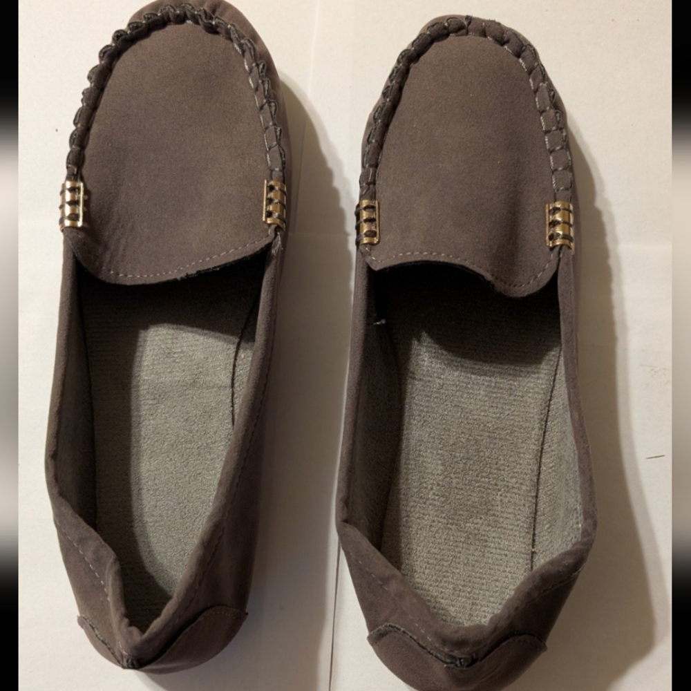 Brown Loafers with Gold Accents